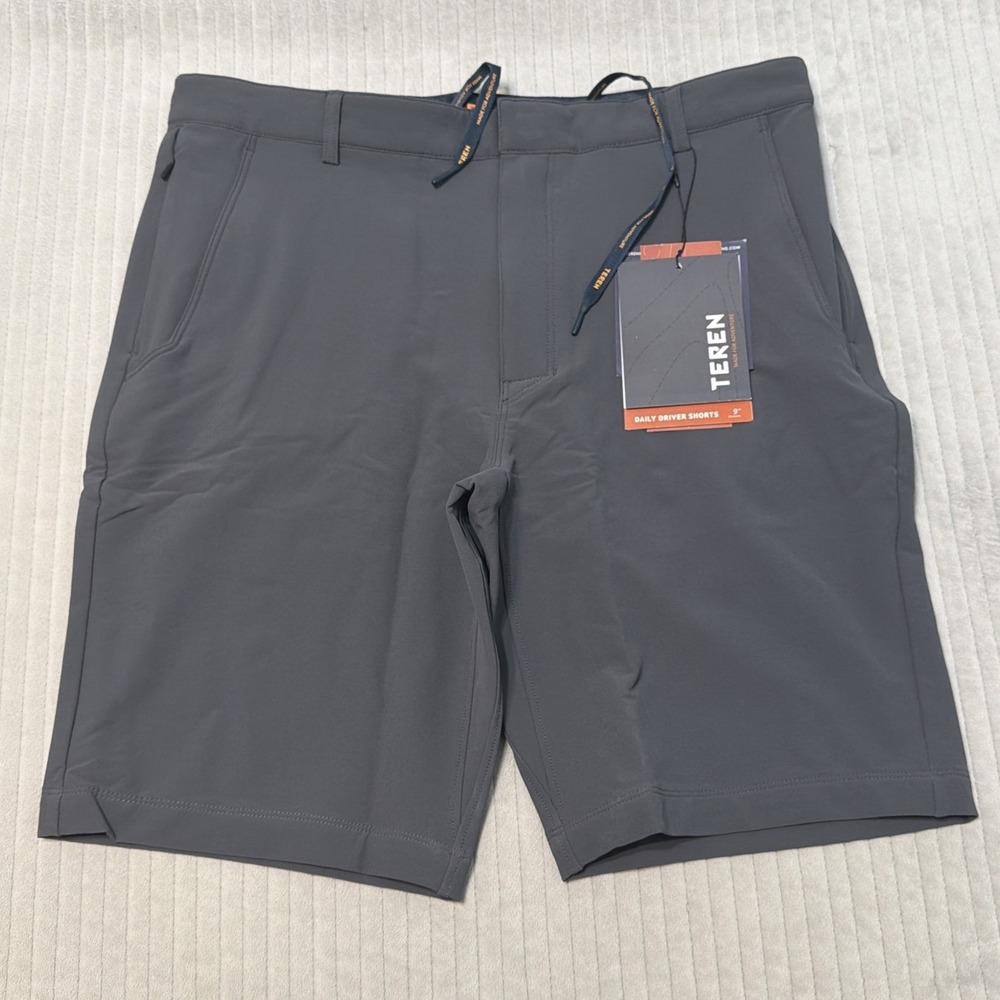Teren designs Daily Driver Shorts Men's 32 Hiking Golf performance Gray flex